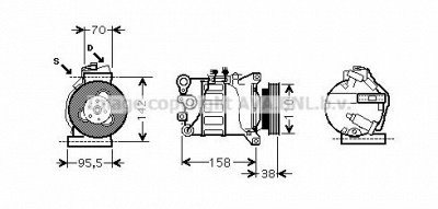 AVA QUALITY COOLING vok143 -  Компрессор, кондиционер